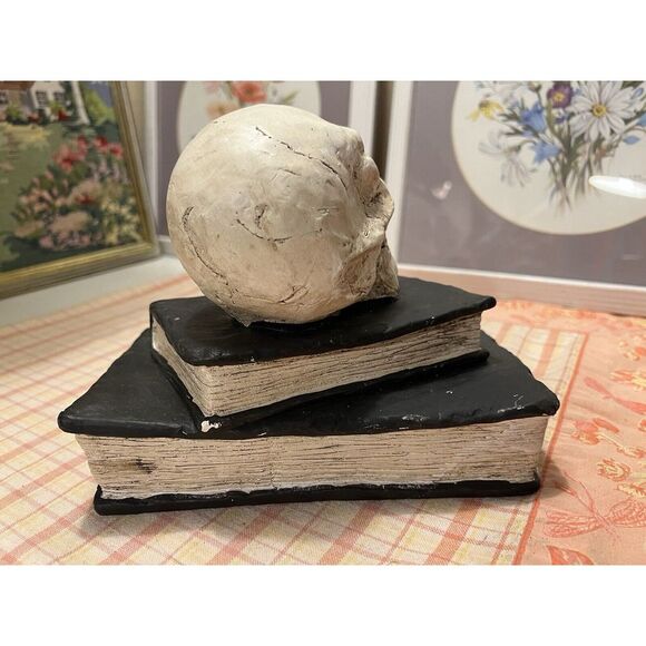 Celebrate It Halloween Skull & Books Hexes/Spells/Toxins/Poisons Table Top Decor - Picture 3 of 6